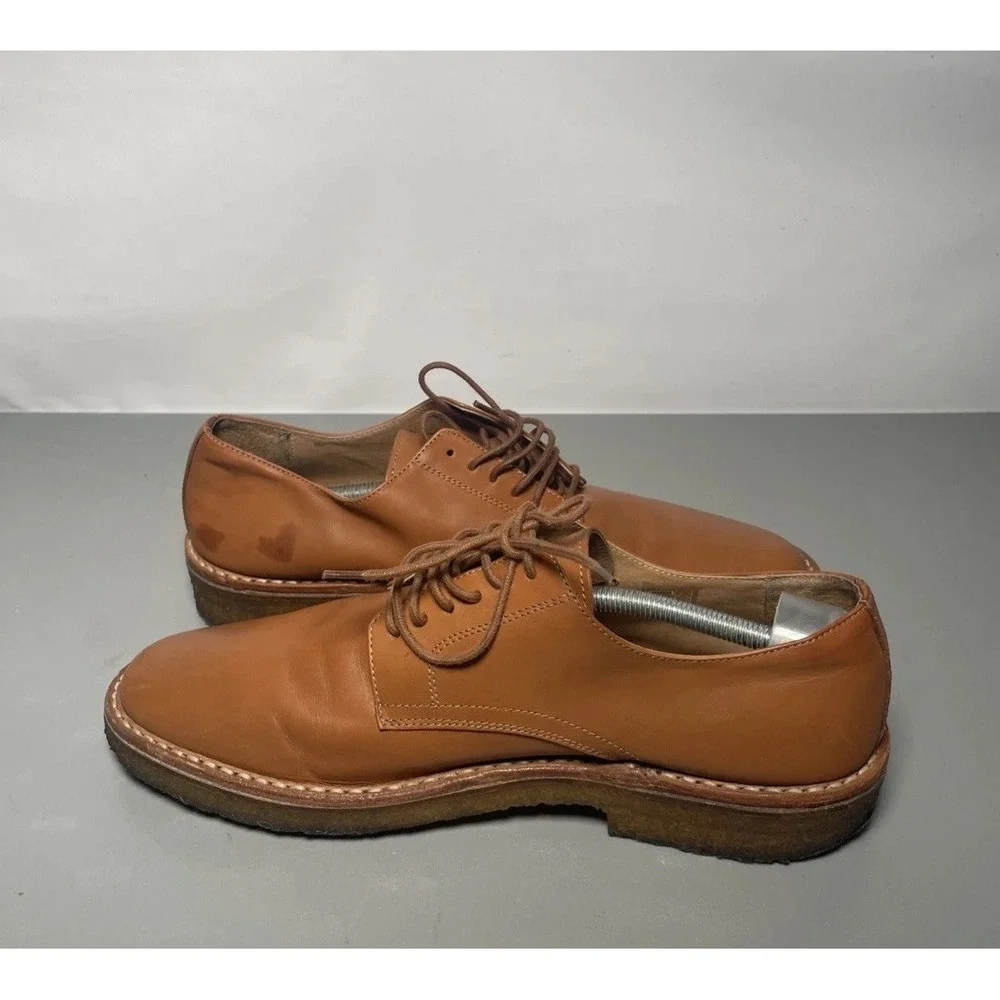 Barney's New York Men's Size 8 Oxfords Leather Crepe Dress Shoes Made in Italy